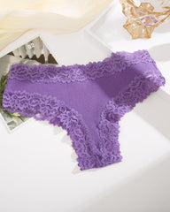 Ribbed Cotton Lace Mid-Rise Panty (9 pack)