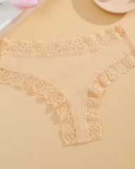 Ribbed Cotton Lace Mid-Rise Panty (9 pack)