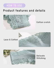 Ribbed Cotton Lace Mid-Rise Panty (9 pack)