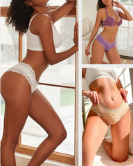 Ribbed Cotton Lace Mid-Rise Panty (9 pack)