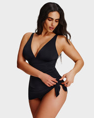 SculptSkin™ FlowFlair Side Tie Swim Dress
