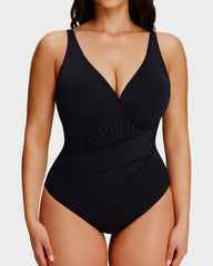 SculptSkin™ SmoothCore V-Neck One-Piece Swimsuit