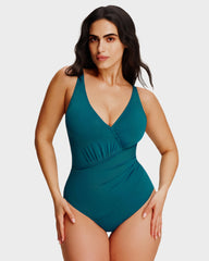 SculptSkin™ SmoothCore V-Neck One-Piece Swimsuit