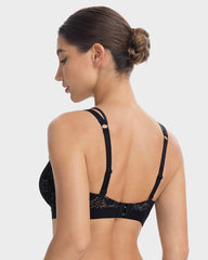 Seamless Lace Push-Up Bra with Side Smoothing & Lift Support