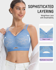Seamless Lace Push-Up Bra with Side Smoothing & Lift Support