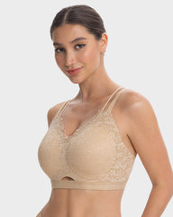 Seamless Lace Push-Up Bra with Side Smoothing & Lift Support