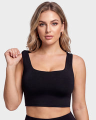 Seamless Square-Neck Longline Sports Bra with Y-Back
