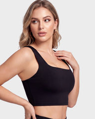 Seamless Square-Neck Longline Sports Bra with Y-Back