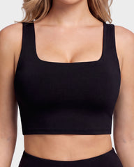 Seamless Square-Neck Longline Sports Bra with Y-Back