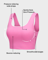 Seamless Square-Neck Longline Sports Bra with Y-Back