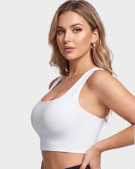 Seamless Square-Neck Longline Sports Bra with Y-Back