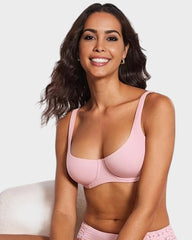 Underwire Support Seamless Unlined Balconette Bra