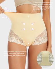 Smooth High-Waisted Sheer Lace Sculpting Brief (2 Pack)