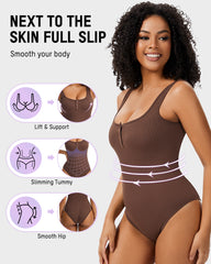 Snap Button Triangle Shaping Bodysuit