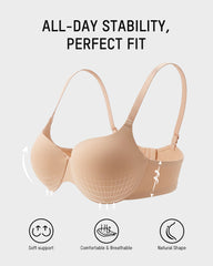 Underwire Push-Up Balconette Bra With Removable Straps