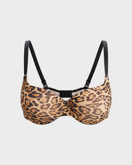 Underwire Push-Up Balconette Bra With Removable Straps