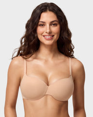 Underwire Push-Up Balconette Bra With Removable Straps