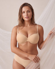 Underwire Push-Up Balconette Bra With Removable Straps