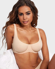 Seamless Unlined Underwire Balconette Bra