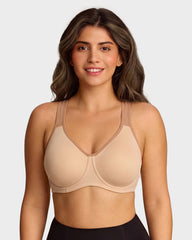Unlined External Underwire Full Coverage Sports Bra