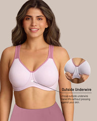 Unlined External Underwire Full Coverage Sports Bra