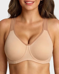 Unlined External Underwire Full Coverage Sports Bra