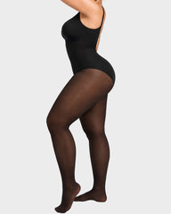 V-Neck Shaping Bodysuit with Fleece-Lined Tights