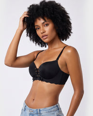 Wireless Front Lace-Up Push-Up Bra