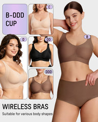 Wireless Full-Coverage Jelly Smoothing Bra Multipack
