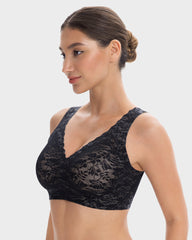 Wireless Lace Cami Bra with Built-In Cups & Seamless Minimizer Fit