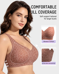 Wireless Leopard V-Neck Contour Bra Multipack