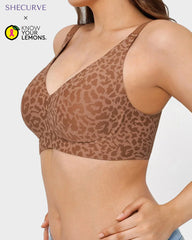 Wireless Leopard V-Neck Contour Bra
