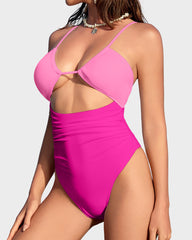 Women's One Piece Flattering Cheeky High Cut Out Cute Swimsuit