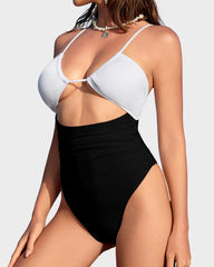 Women's One Piece Flattering Cheeky High Cut Out Cute Swimsuit