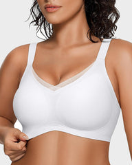 Womens Wireless Bras V Mesh Comfortable Bralette Supportive