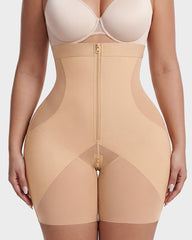 Zip-Front Tummy Control Butt Lifting Shapewear Shorts