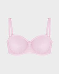 Strapless Mesh Underwire Balconette Bra