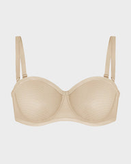 Strapless Mesh Underwire Balconette Bra