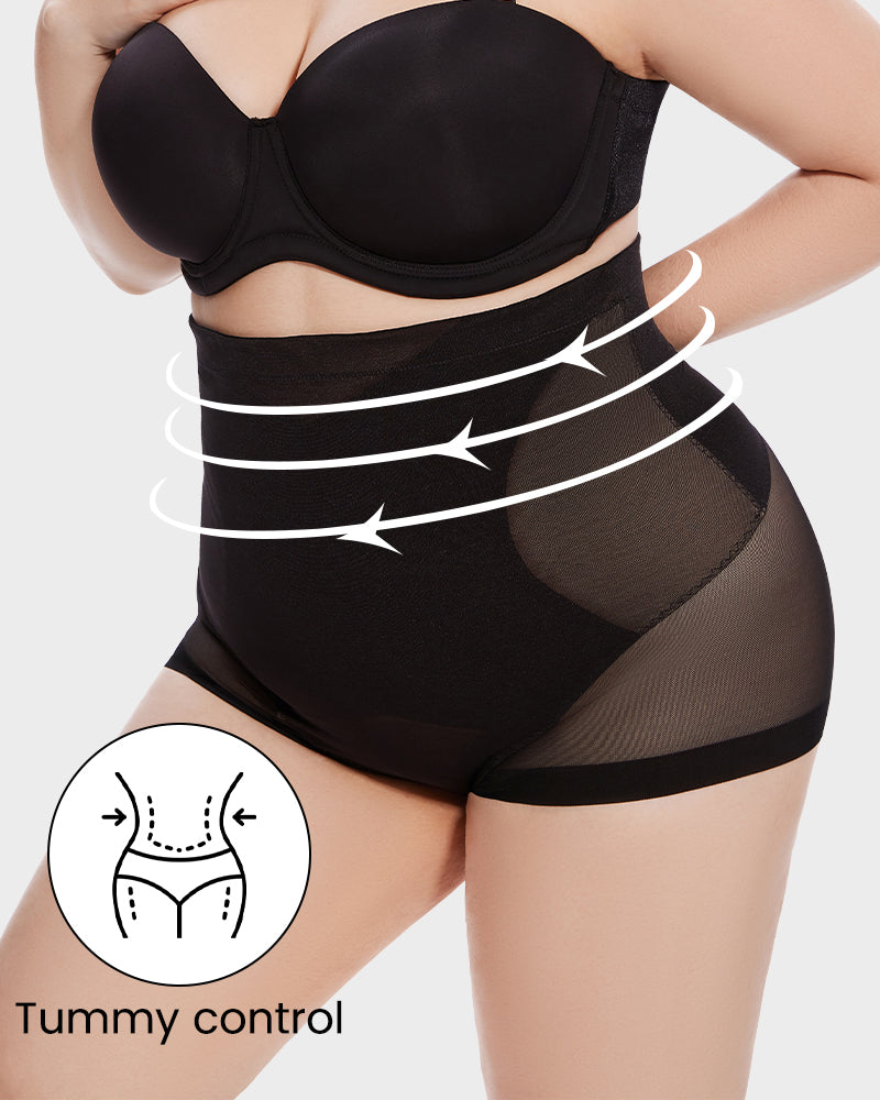 High Waist Mesh Tummy Control Butt Lifting Shaping Panty