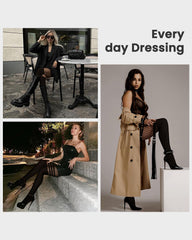 Mock Thigh High Stockings For Women Sexy Fishnet Tights Suspender Pantyhose  (3 Pairs)