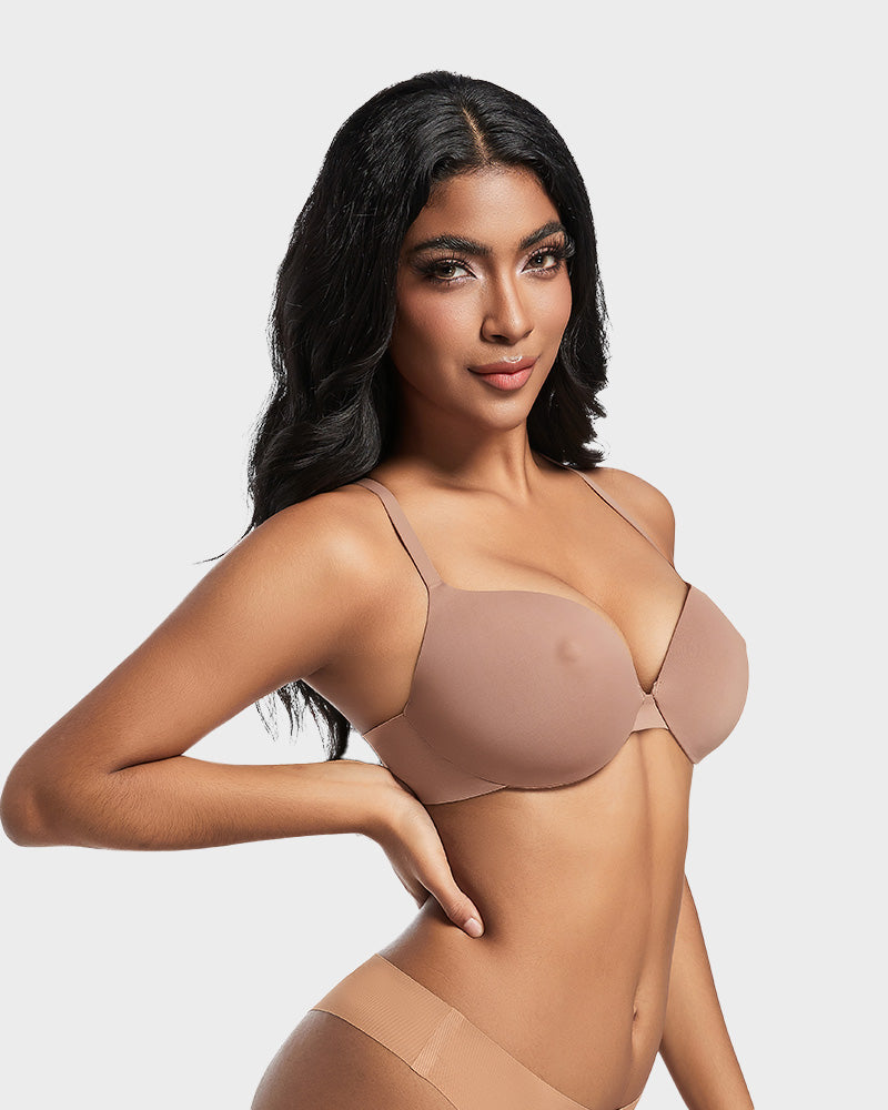 Nipple Push-Up Bra - Coffee