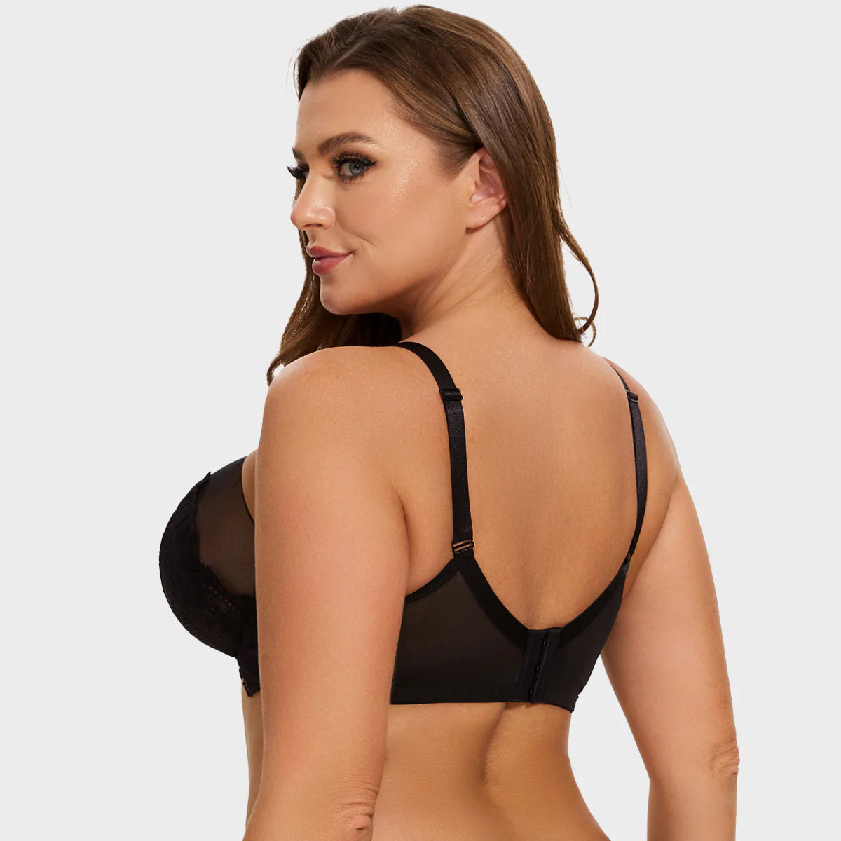 SheCurve®Full Coverage Lace Minimizer Bra - Mermaid Black+Black(2 PACK)