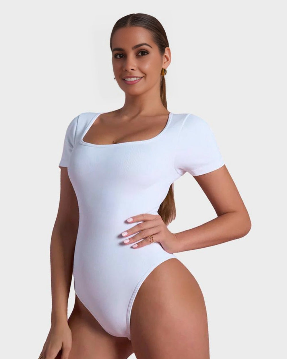 SheCurve® Basic Square Neck Thong Bodysuit