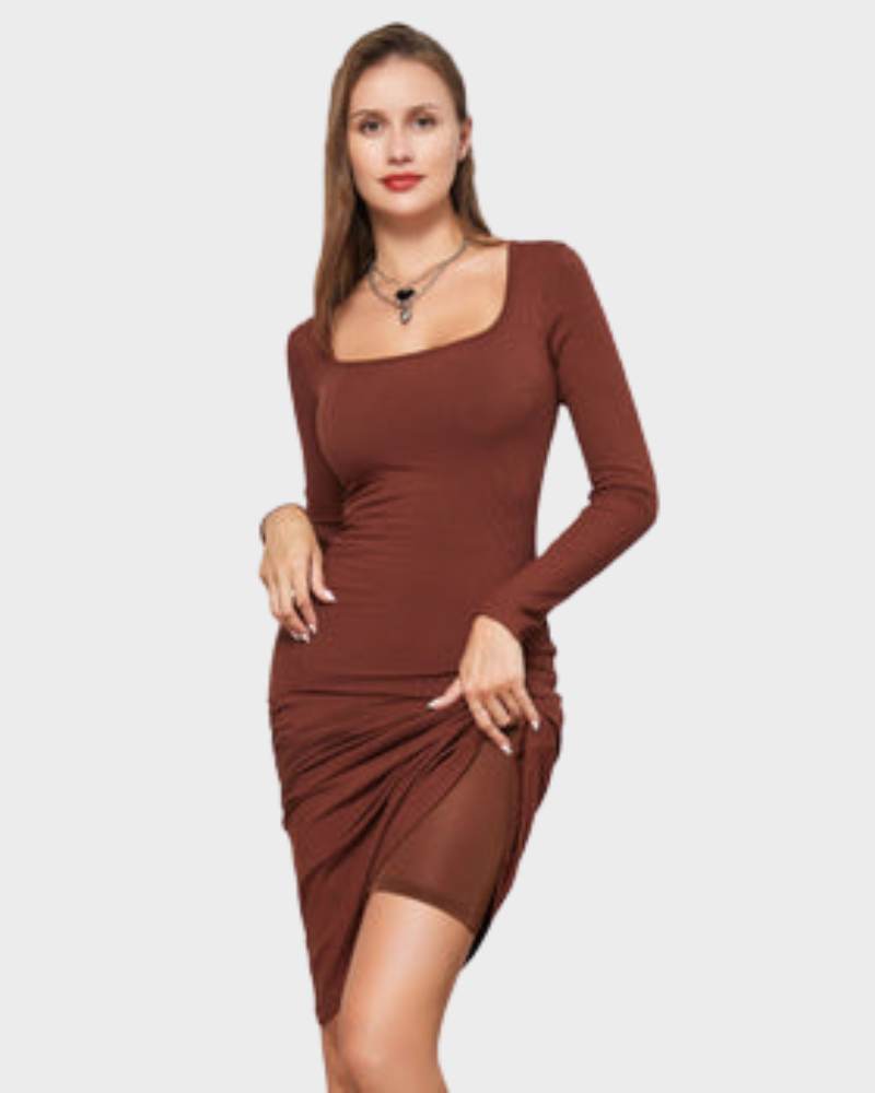 2 in 1 360° Built-in Curvy Slim Tummy Compression Slimming Long Sleeve Shaper Dress