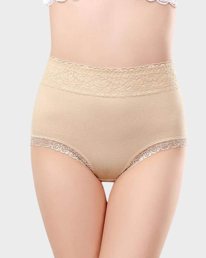 SheCurve® Cotton Lace High-Waisted Panties