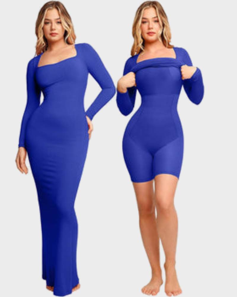 2 in 1 360° Built-in Curvy Slim Tummy Compression Slimming Long Sleeve Shaper Dress