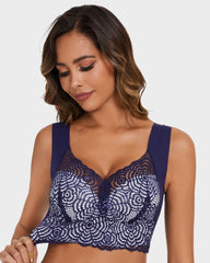 Stretch Lace Cut-Out Bra