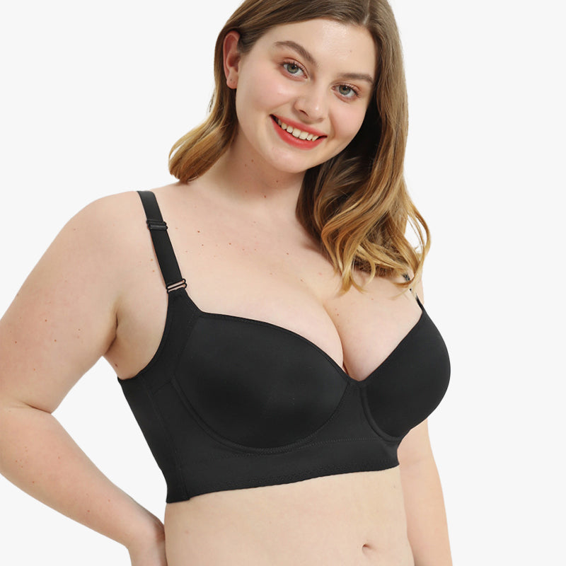 SheCurve® Full-Coverage Back Smoothing Bra-Black (2 Pack)