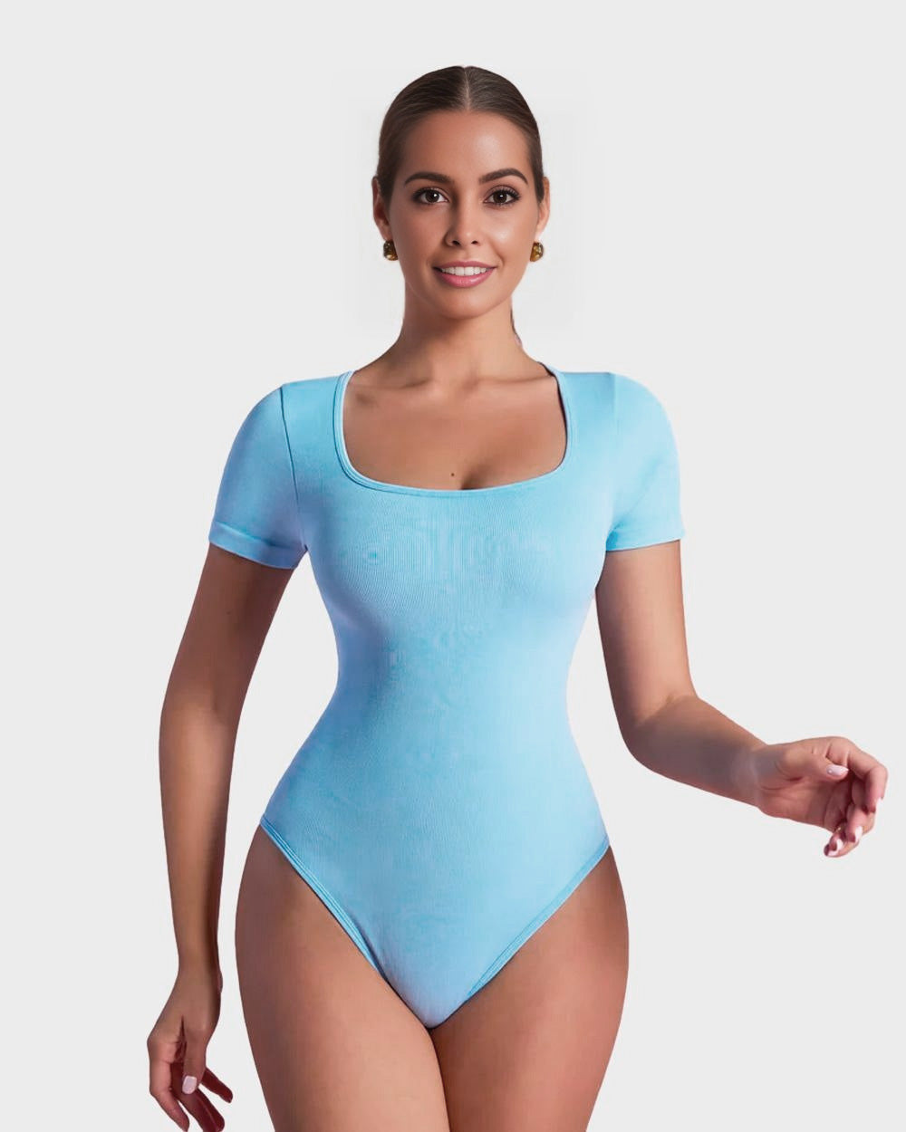 SheCurve® Basic Square Neck Thong Bodysuit