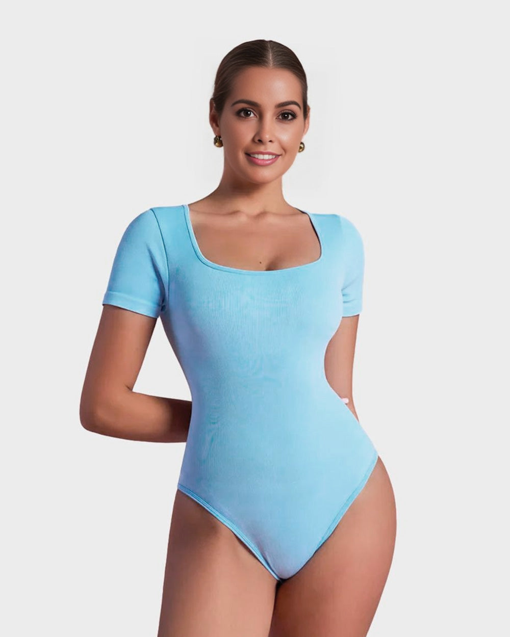 SheCurve® Basic Square Neck Thong Bodysuit